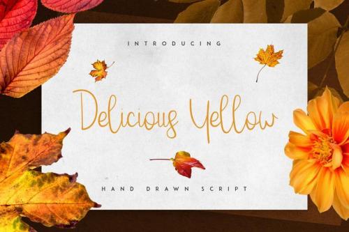 Delicious yellow Script Font 1