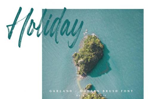 Garland Brush Font 6