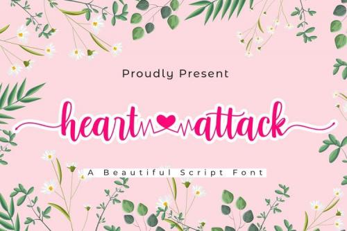 Heart Attack Calligraphy Font 1