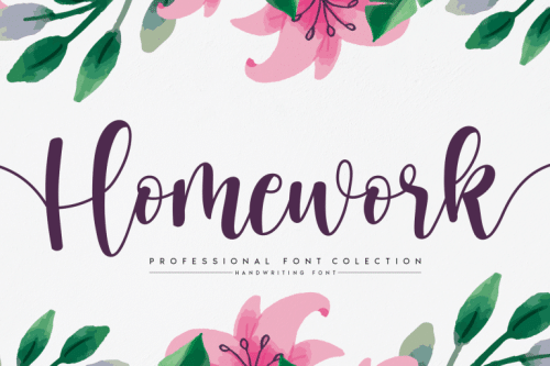 Homework Script Font