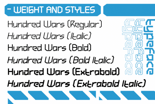 Hundred Wars Cyber Tech Typeface 4