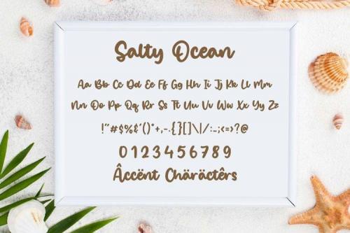Salty Ocean Brushed Handdraw Font 5