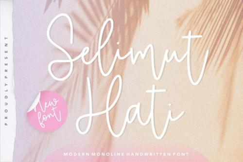 Selimut Hati Monoline Handwritten Font 1