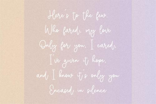 Selimut Hati Monoline Handwritten Font 2