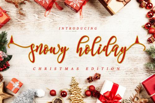 Snowy Holiday Calligraphy Font 1