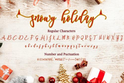 Snowy Holiday Calligraphy Font 8