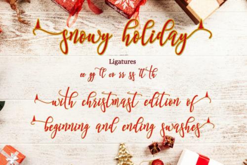 Snowy Holiday Calligraphy Font 9