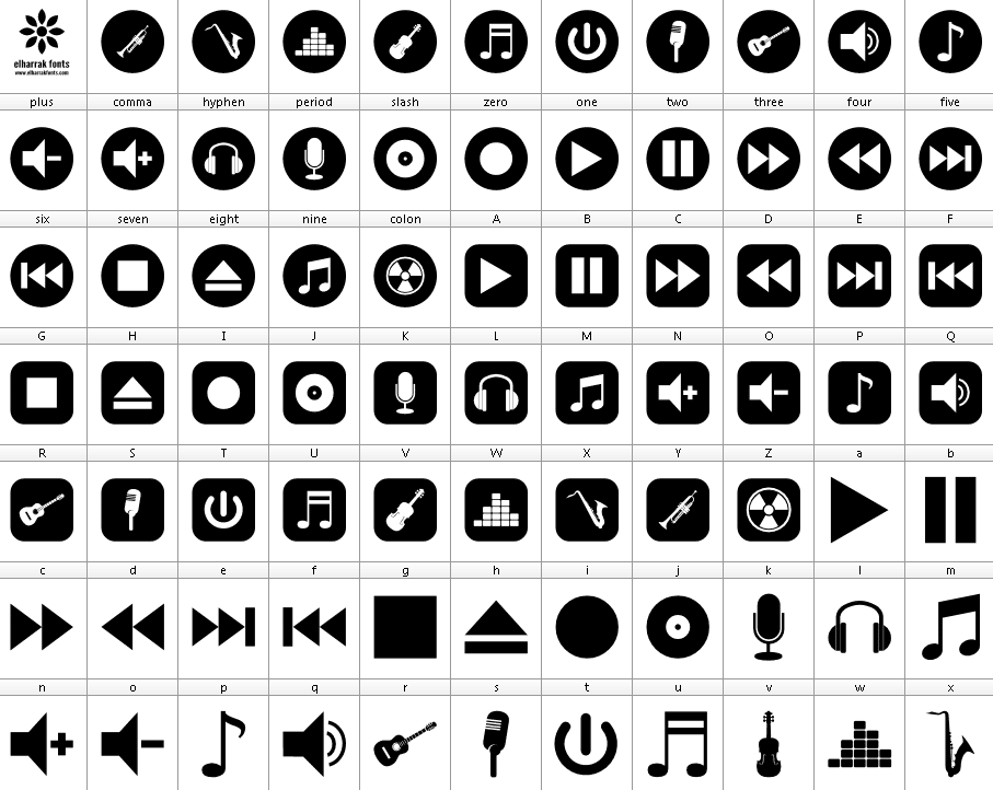 Font Bottons Music Font 1