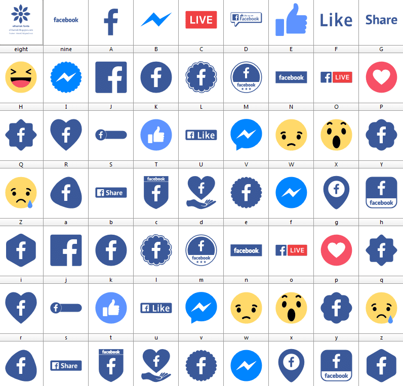 Font Facebook Color Font 1