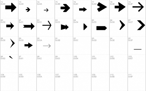 Arrow Symbols 1 Font 3