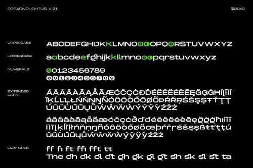 Dreadnoughtus Extended Font 3