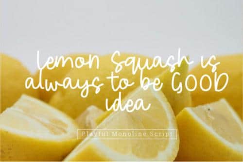 Fresh Lemonade Playful Monoline Script Font 5