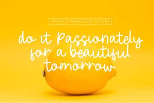 Fresh Lemonade Playful Monoline Script Font 6