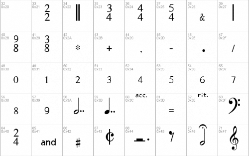 Musisync Font 1