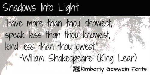 Shadows Into Light Font 1