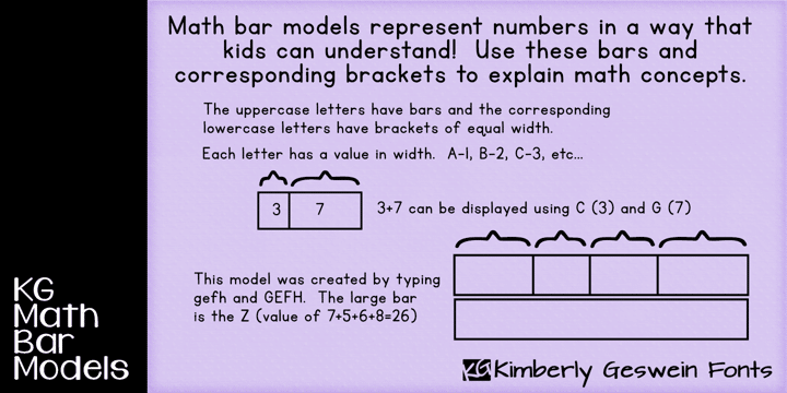 KG Math Bar Models Font 1