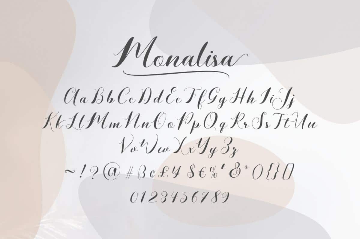 Monalisa Calligraphy Script Font 2