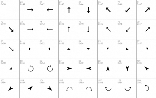 Arrows Font 2