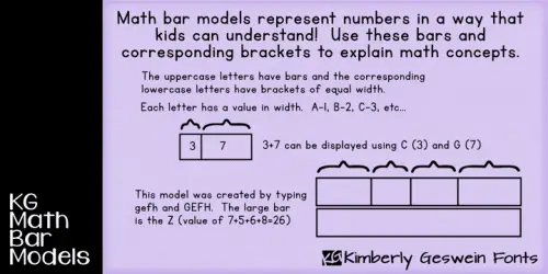 KG Math Bar Models Font 1