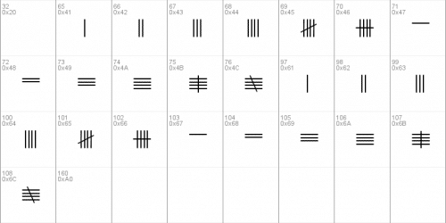 Tally Mark Font 2