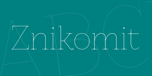 Znikomit Font