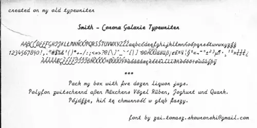 zai Smith-Corona Galaxie Typewriter Font 1