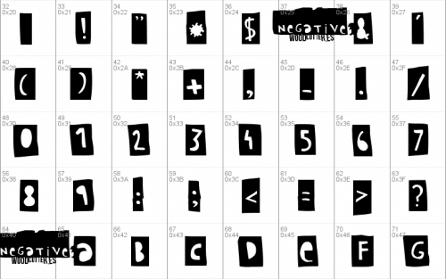 Woodcutter Negative Font 2