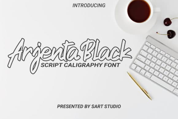 Arjenta Black Script Font