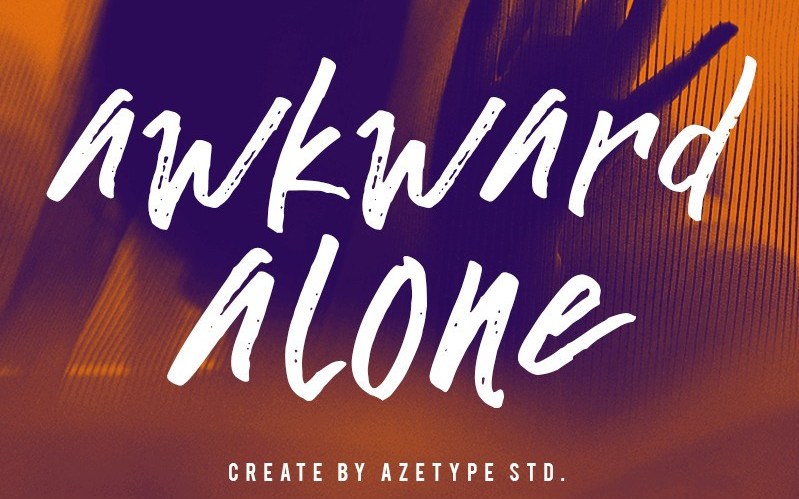 Awkward Alone Brush Font