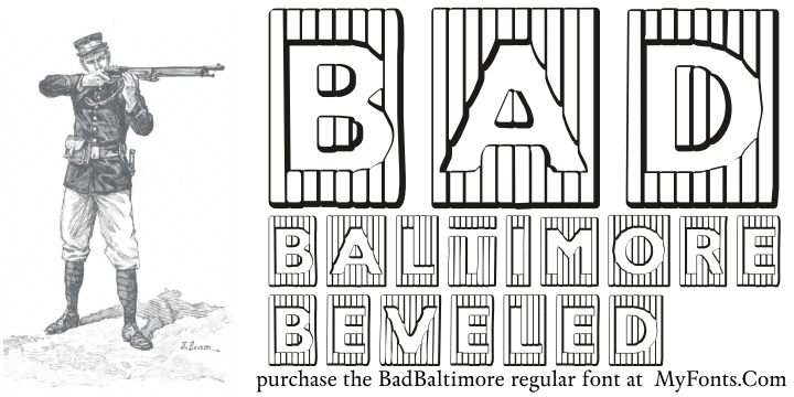Bad Baltimore Beveled Font