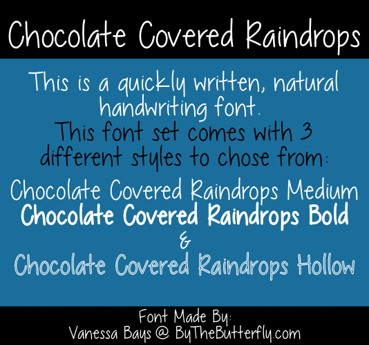 Chocolate Covered Raindrops Font