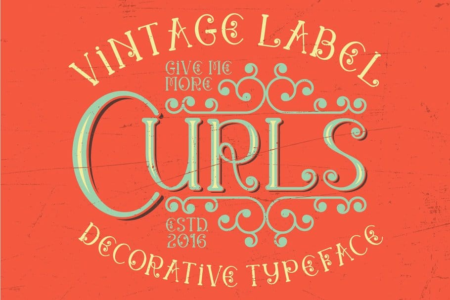 Curls Vintage Label Typeface Font