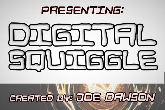 Digital Squiggle Display Font