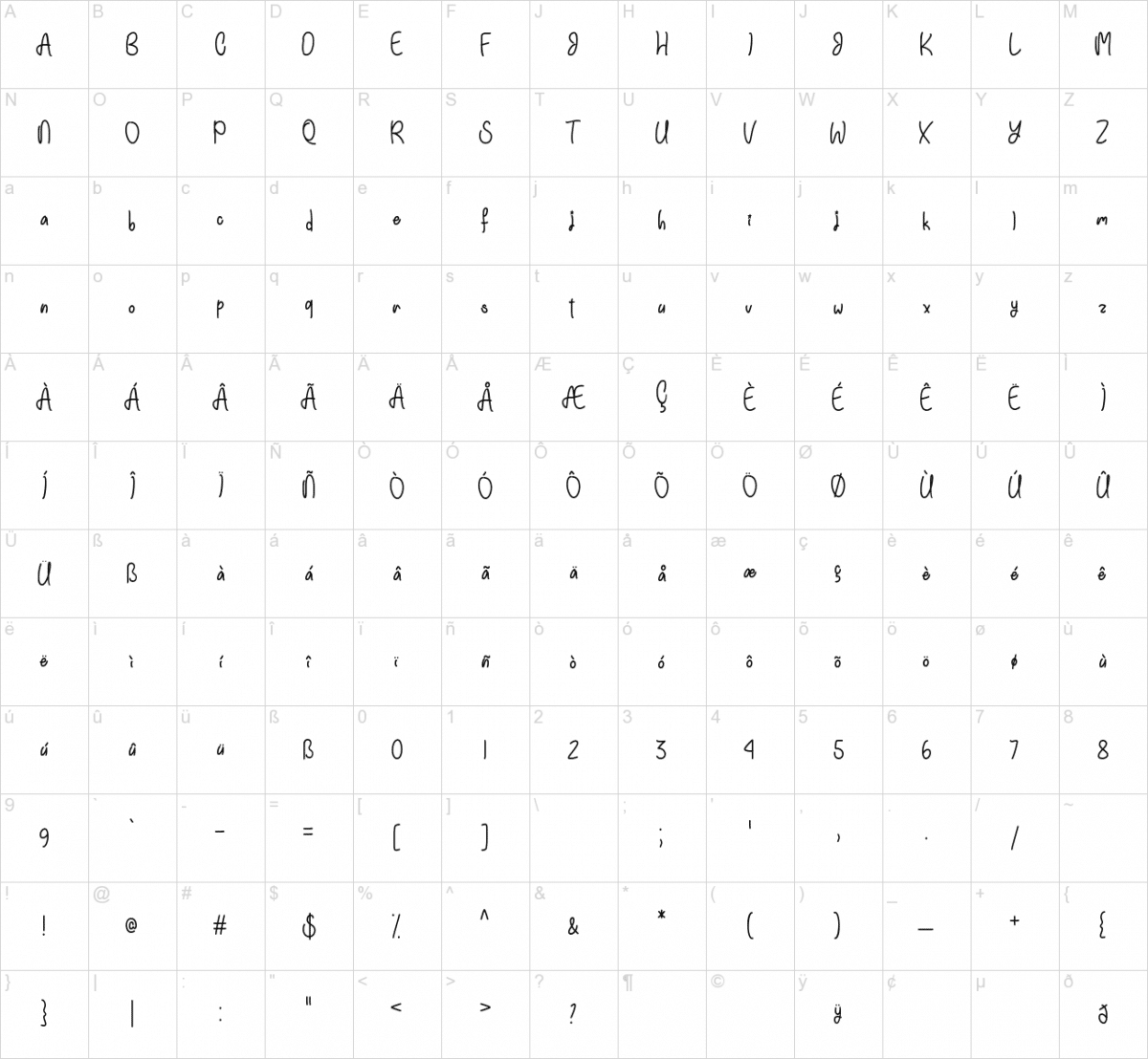 Einhorn Schrift Script Font