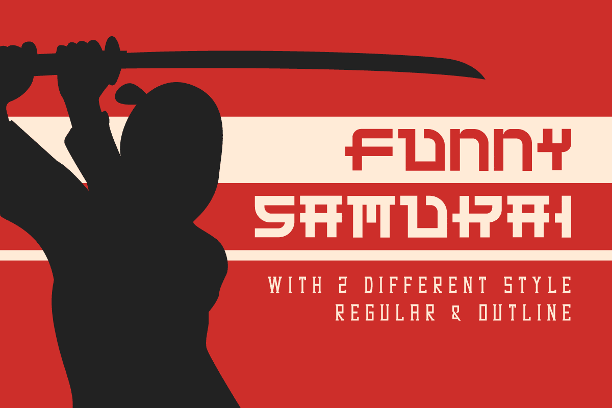 Funny Samurai Outline Font