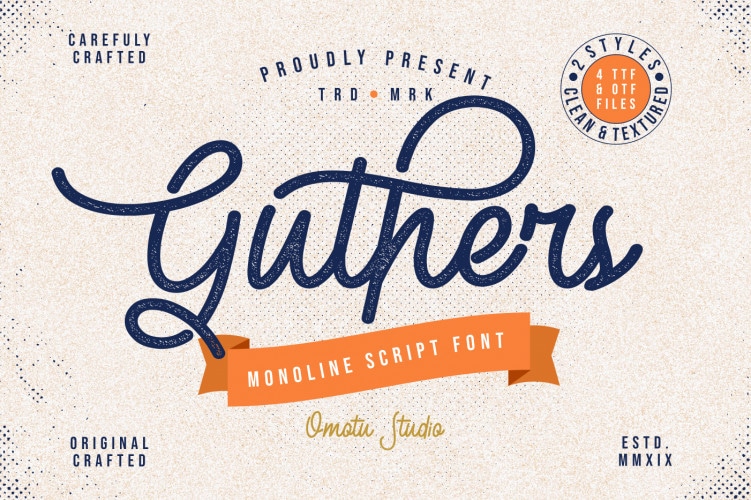 Guthers Textured Font