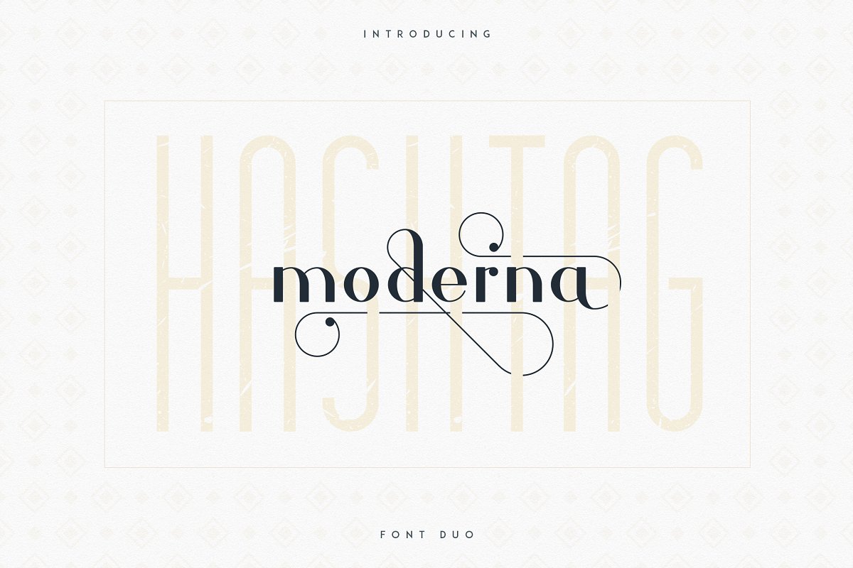 Hashtag Moderna Font Duo