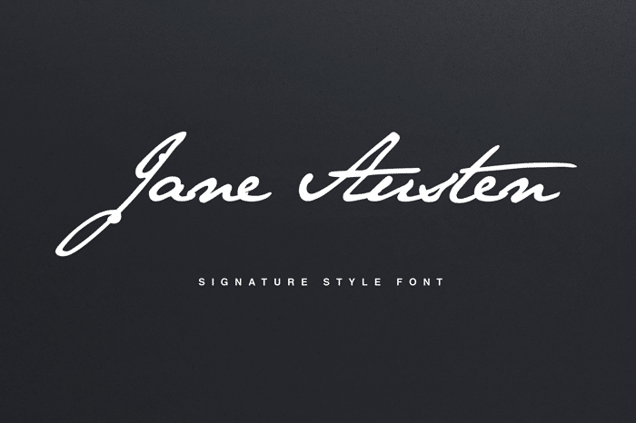 Jane Austen Signature Font