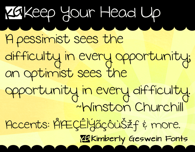 KG Keep Your Head Up Font