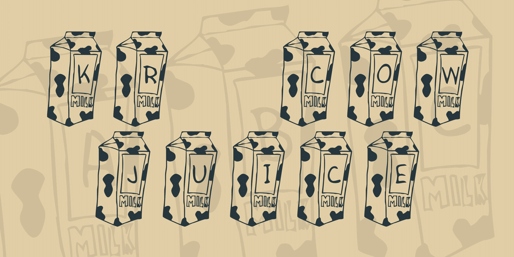 KR Cow Juice Font