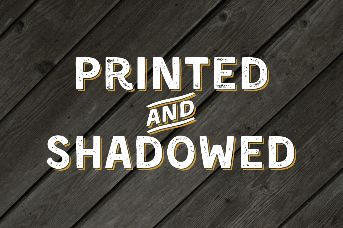 Kent F Printed and Shadowed Font