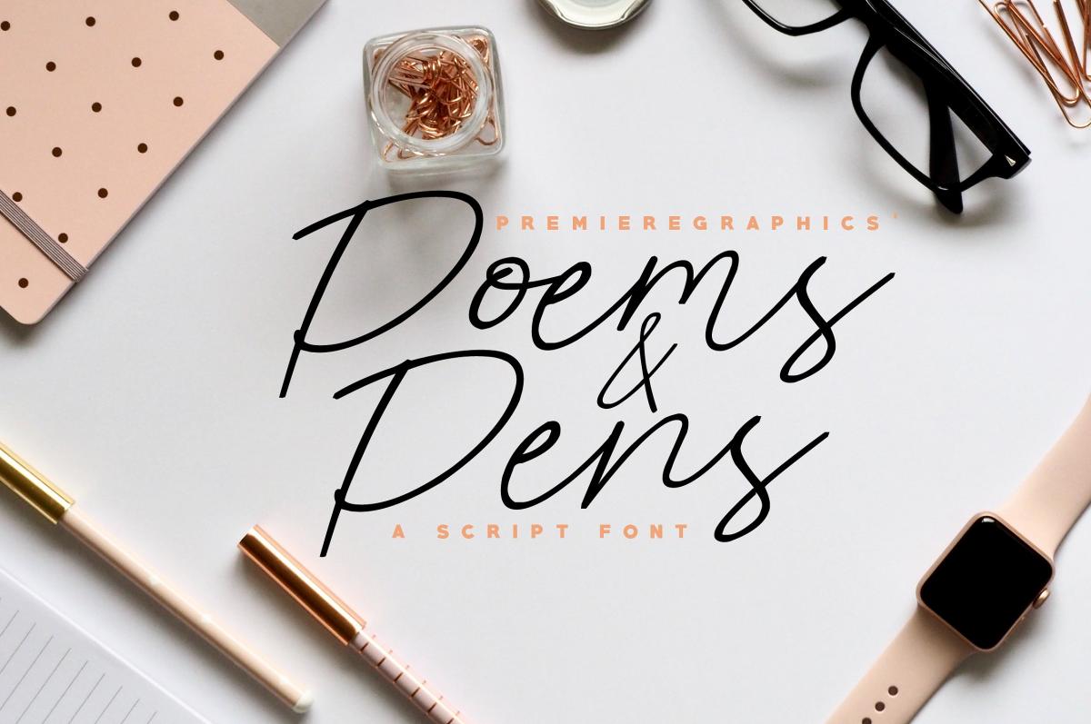 Poems Pens Script Font