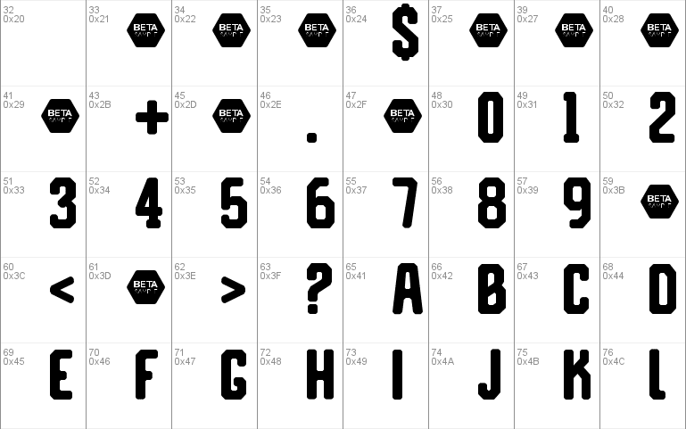 Reqnad Geometrik Beta . Font