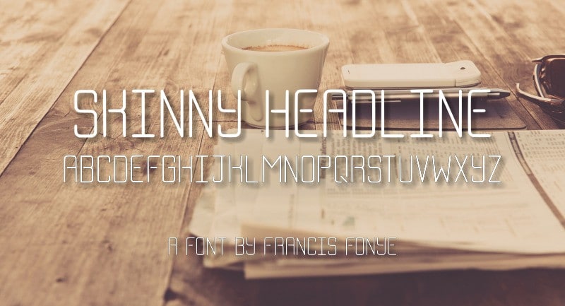Skinny Headline Sans Serif Font
