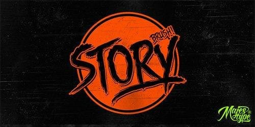 Story Brush Slanted Font