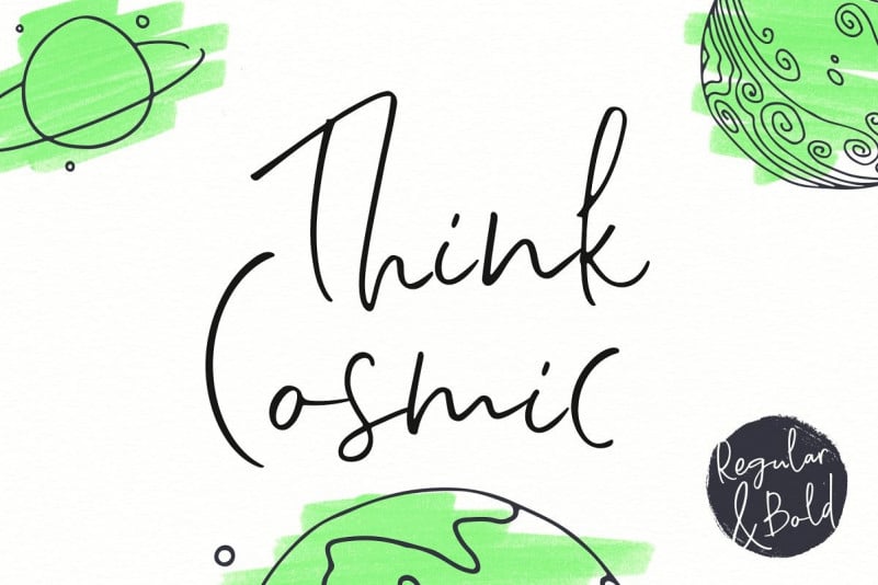 Think Cosmic Handwritten Font