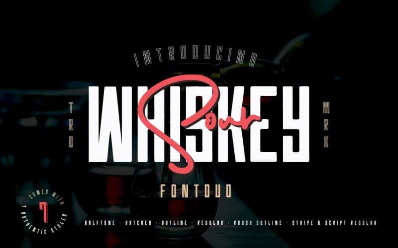 Whiskey Sour Vintage Font Duo