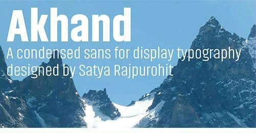 Akhand Condenced Mono-linear Sans Serif Font Family