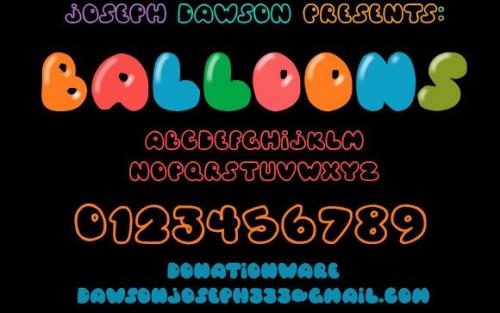 Balloons Typeface Font
