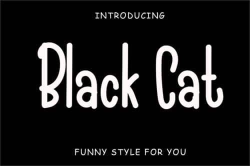 Black Cat Funny Style Font